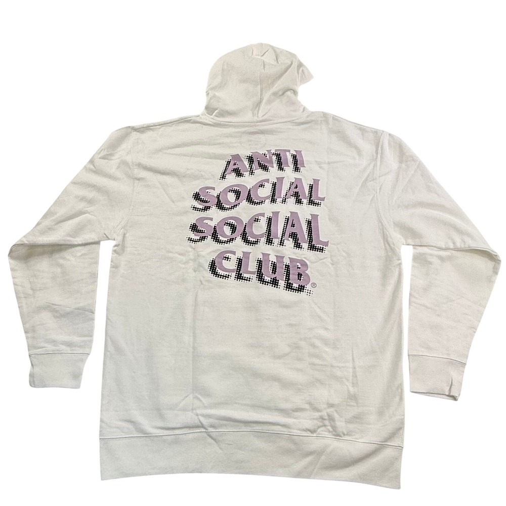 Anti Social Social Club White Purple Halftone Logo Hoodie XXL  Men